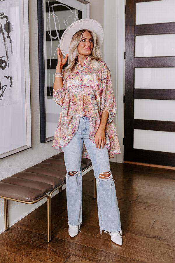 Viva La Travel Paisley Tunic In Yellow Product Image