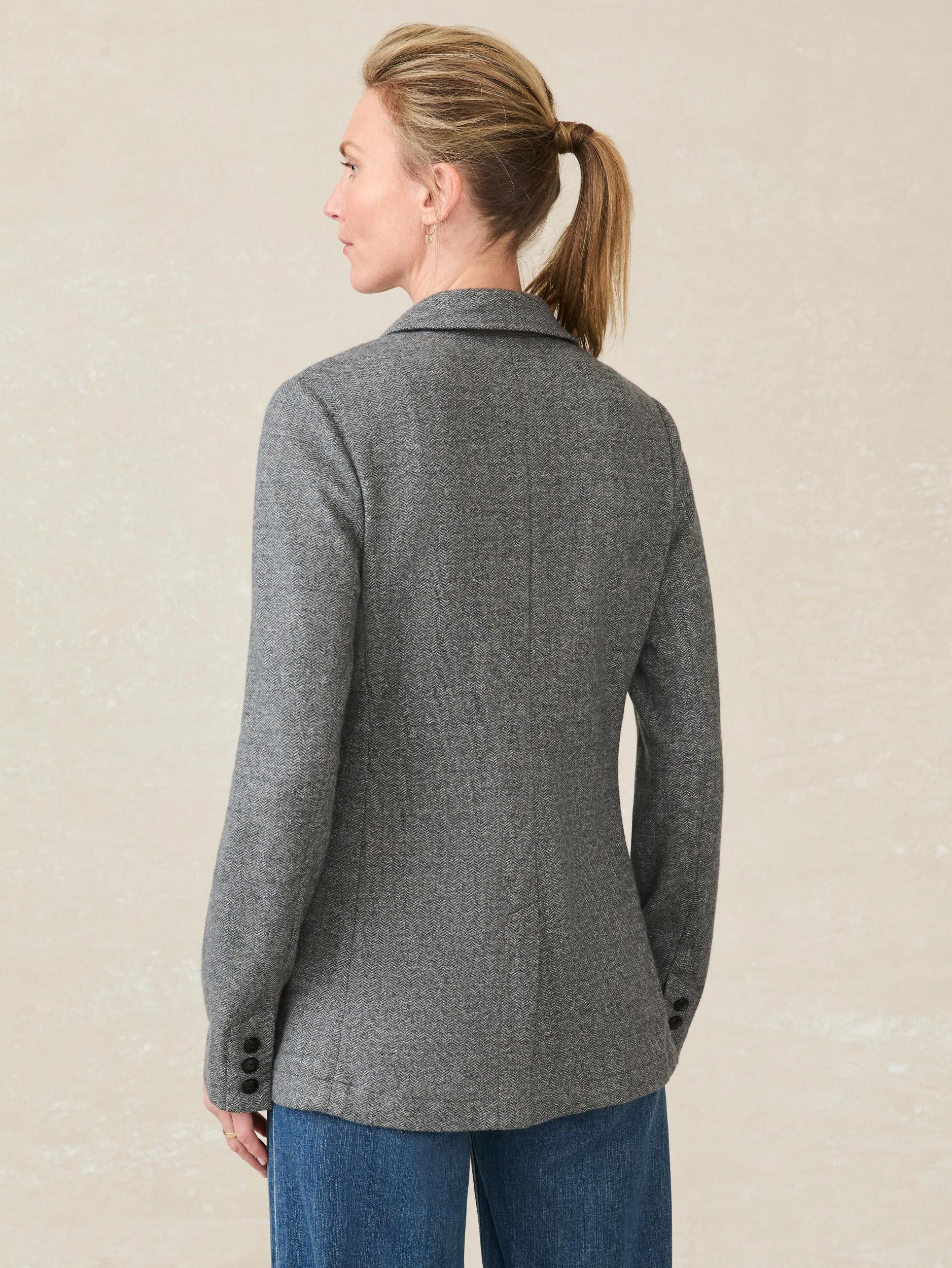 Inlet Knit Tweed Blazer - Steel Rock Herringbone Female Product Image