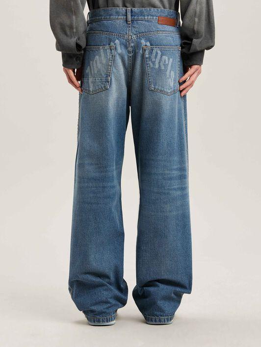 CURVED LOGO LOOSE 5 POCKETS LIGHT BLUE - Product Image