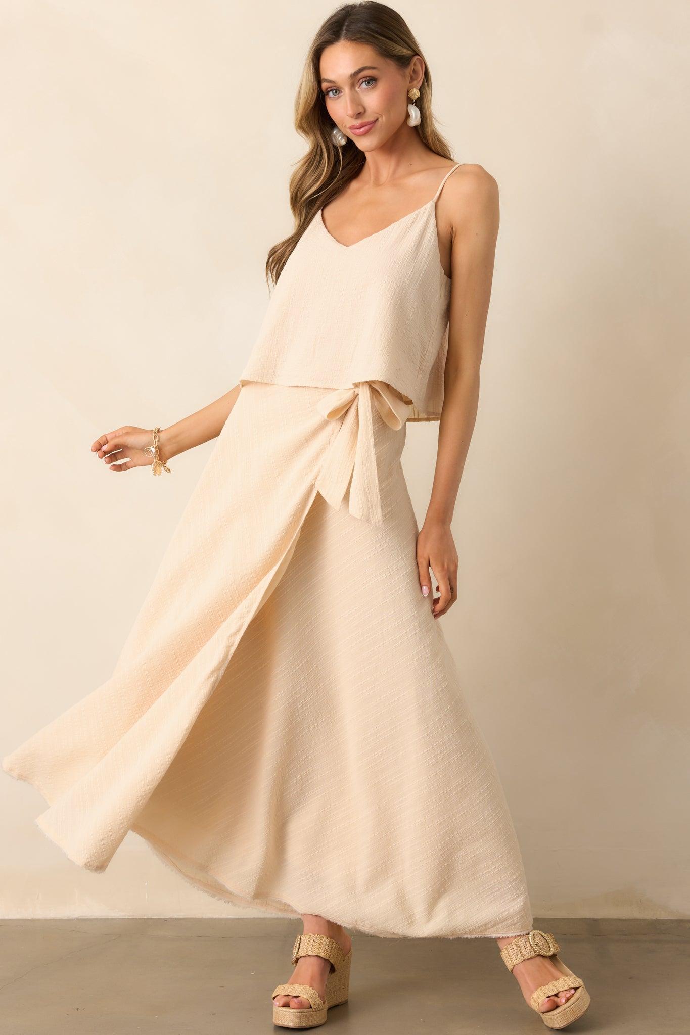 Z Supply Beige Salerno Wrap Midi Skirt Product Image