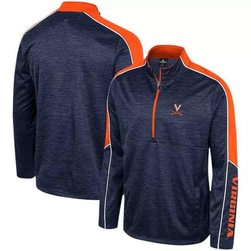 Men's Colosseum Navy Virginia Cavaliers Marled Half-Zip Jacket, Size: Large, Blue Product Image