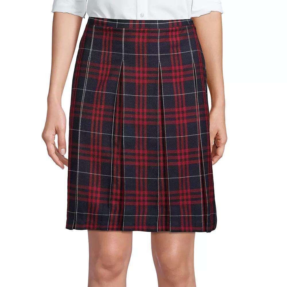 Womens Lands End School Uniform Plaid Box Pleat Skirt Product Image