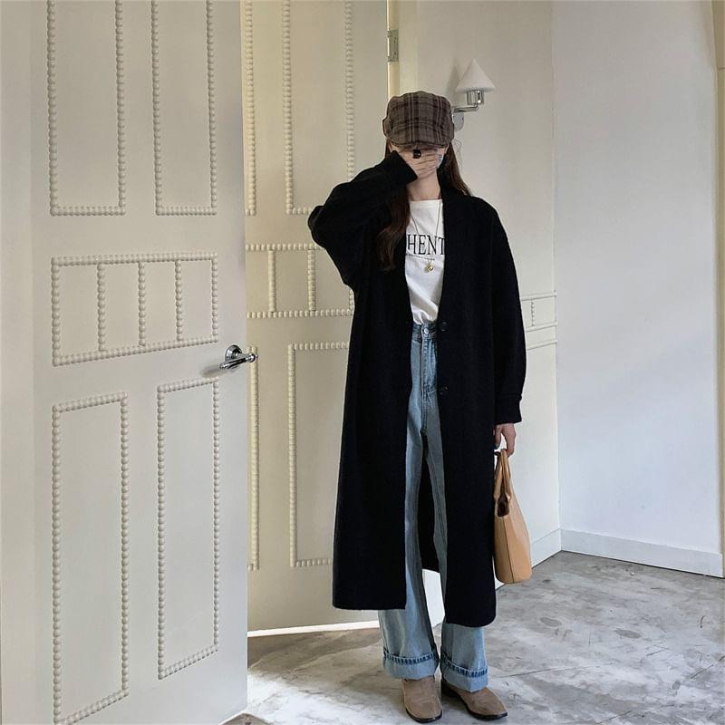 V-Neck Midi Cardigan Product Image