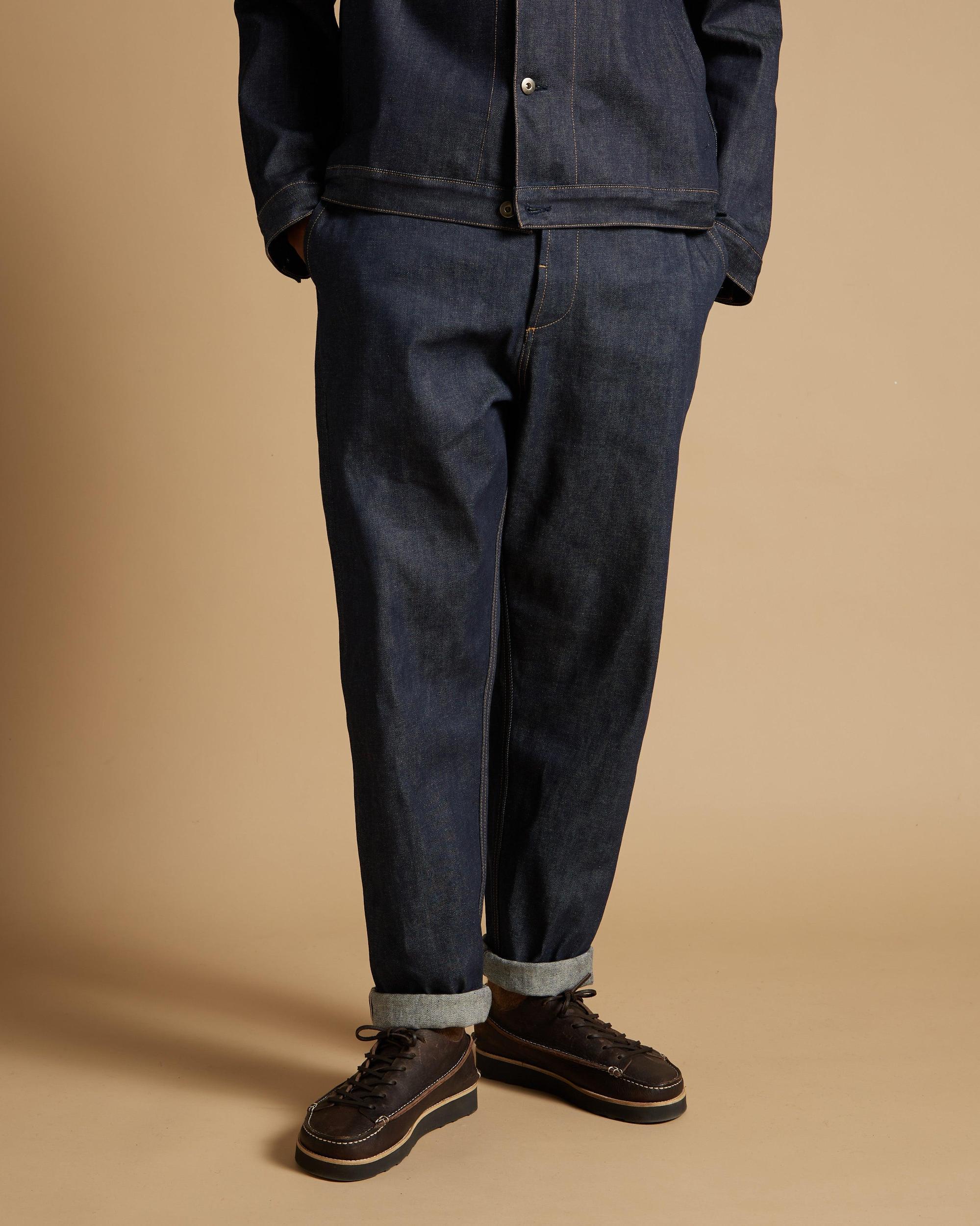 Universal Works Military Chino in Indigo 13oz Selvedge Denim Product Image