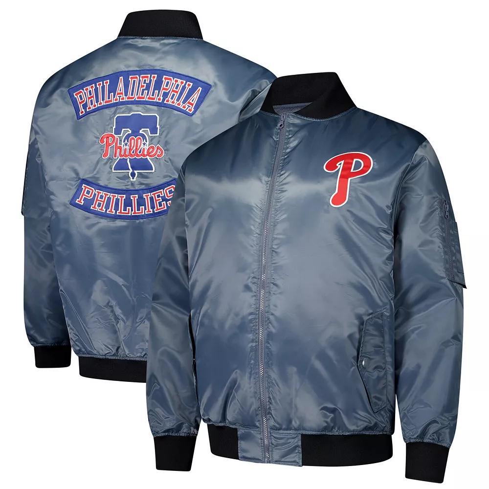 Men's Profile Charcoal Philadelphia Phillies Big & Tall Full-Zip Bomber Jacket, Size: 5XLT Product Image