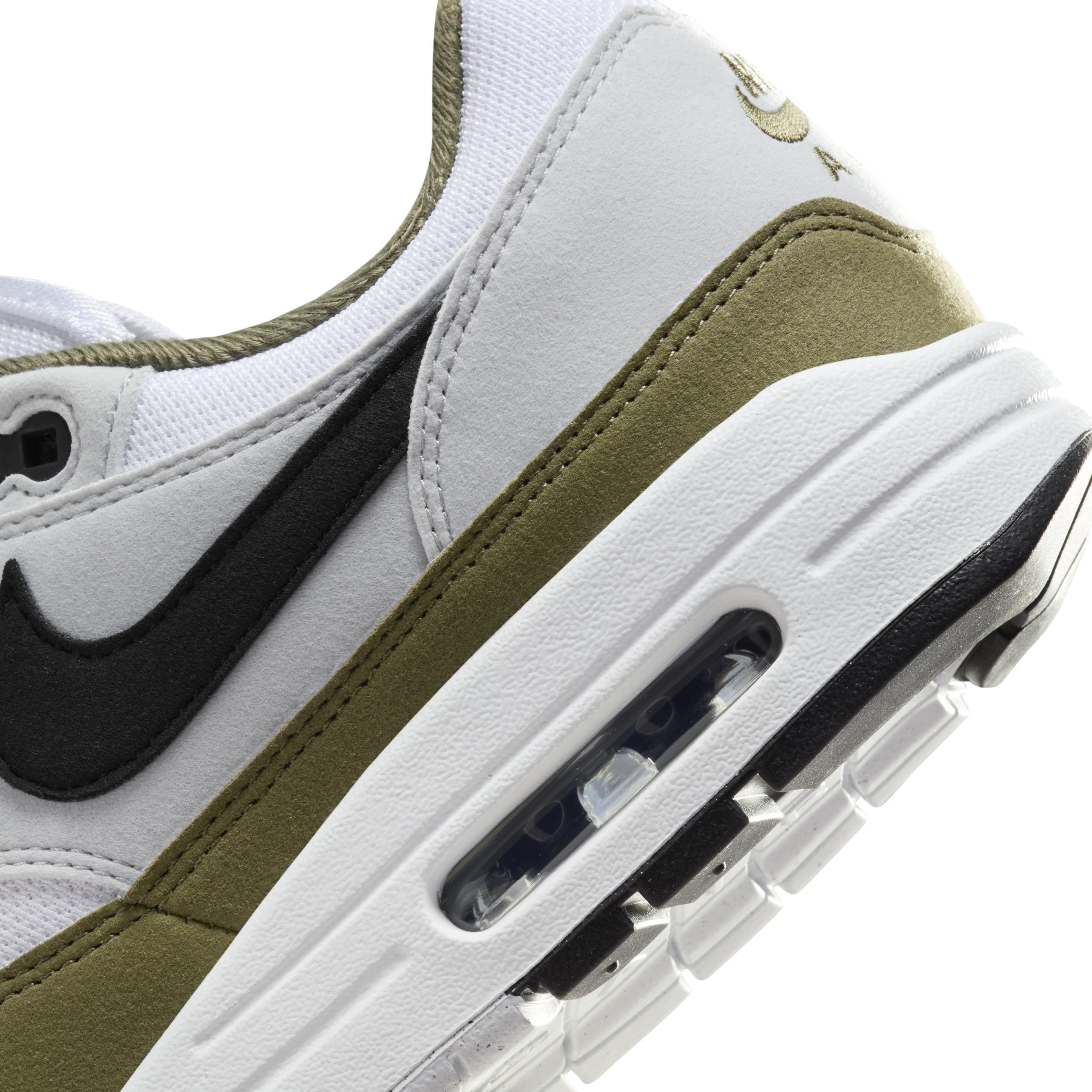 Nike Mens Air Max 1 - Running Shoes White/Black/Grey Product Image