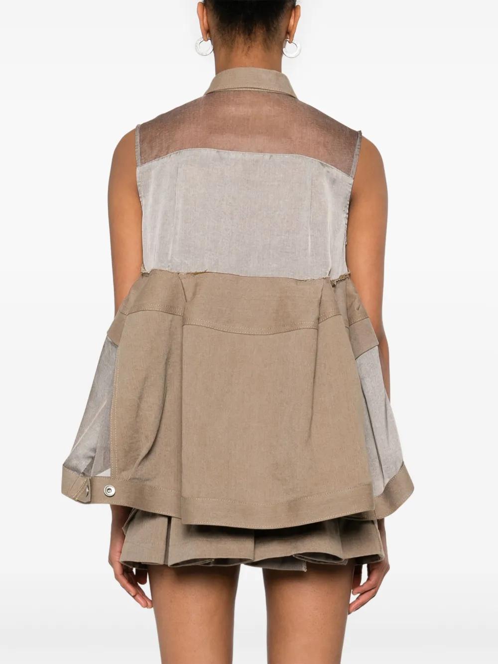 SACAI Denim Mix Shirt In Neutrals Product Image