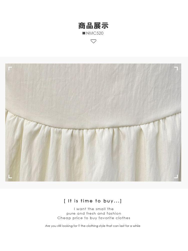 Lace-Trim Square-Neck A-Line Dress Product Image