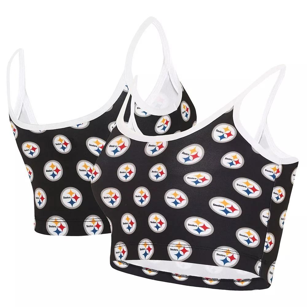 Women's Concepts Sport Black Pittsburgh Steelers Gauge Lounge Bralette, Size: Large Product Image