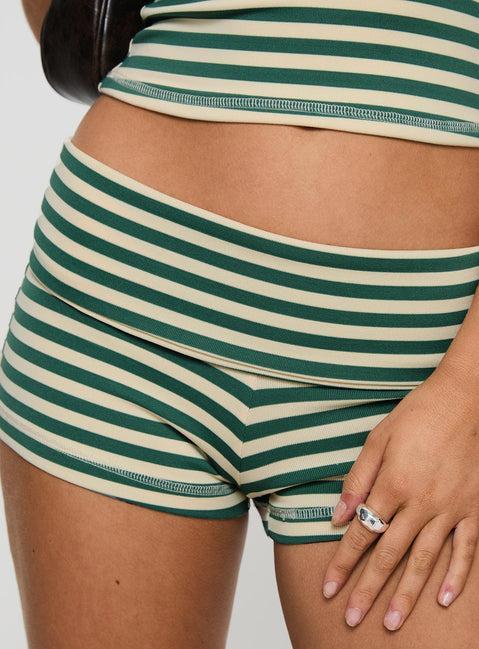 Miztaray Shorts Green / Cream Stripe Product Image
