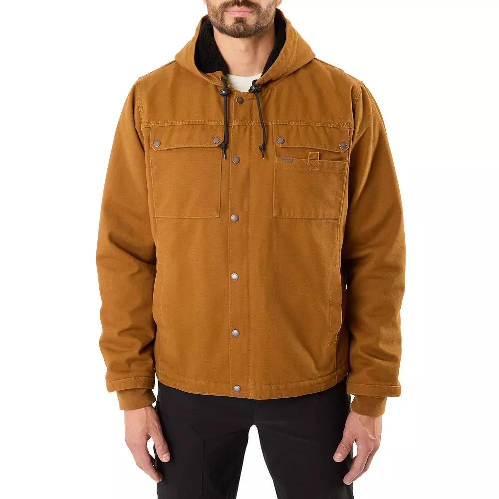 Mens Smiths Workwear Sherpa-Lined Duck Canvas Hooded Work Jacket Blue Product Image