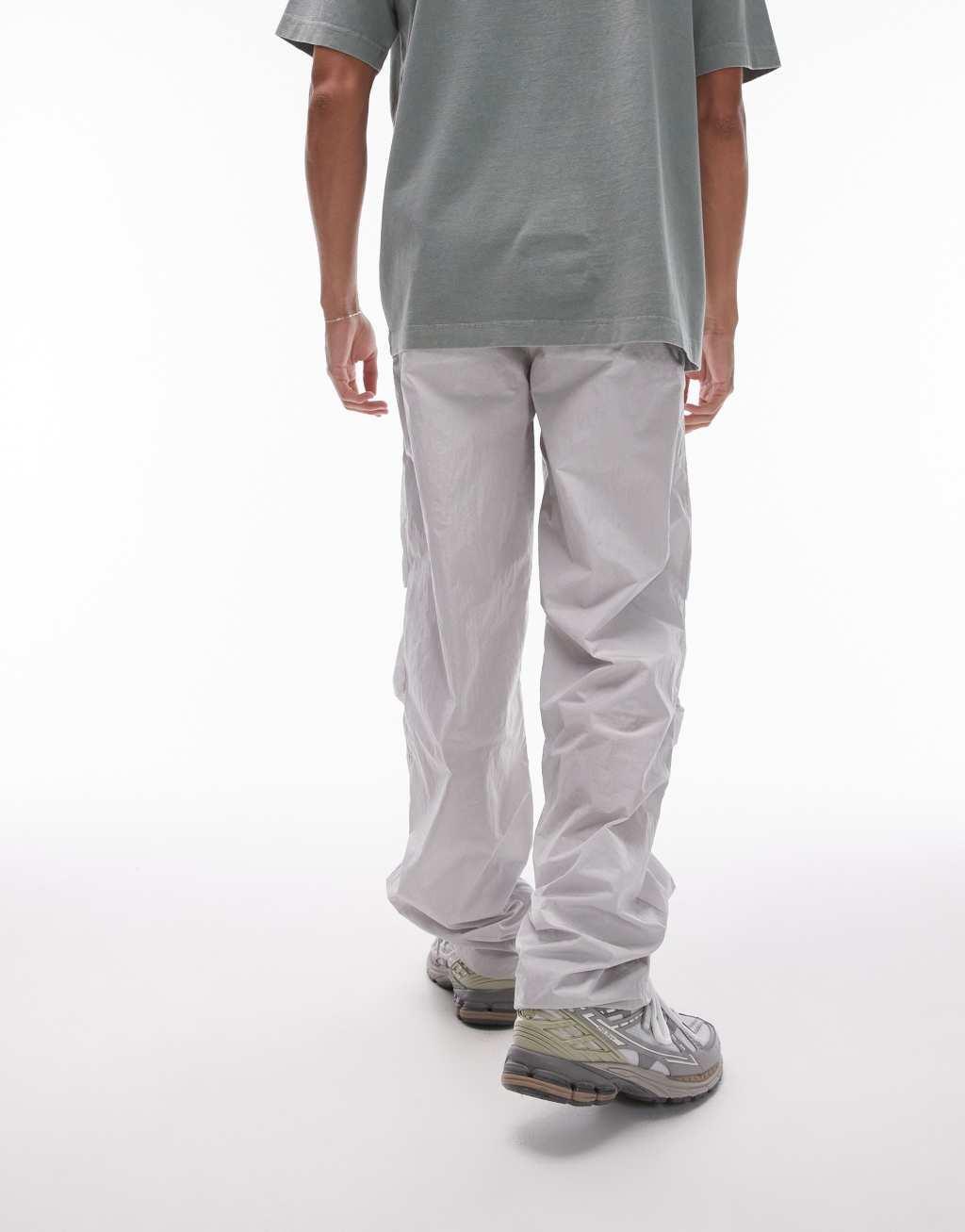 Topman loose pants in gray Product Image