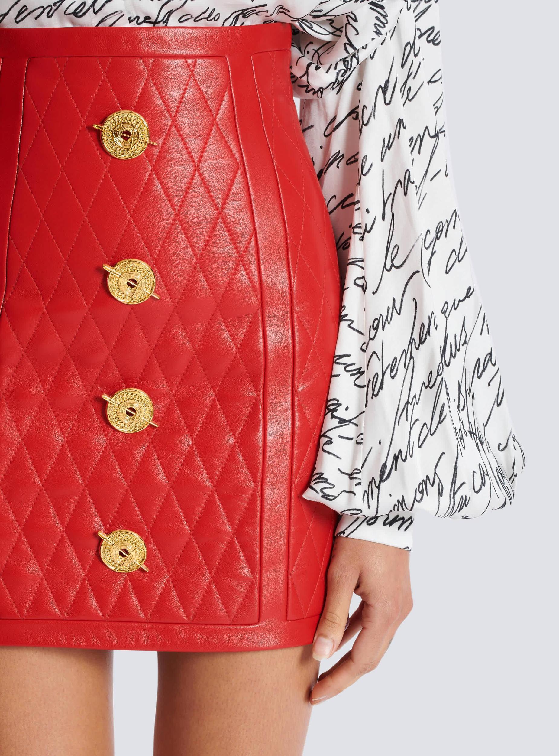 Quilted lambskin skirt with diamond motif Product Image