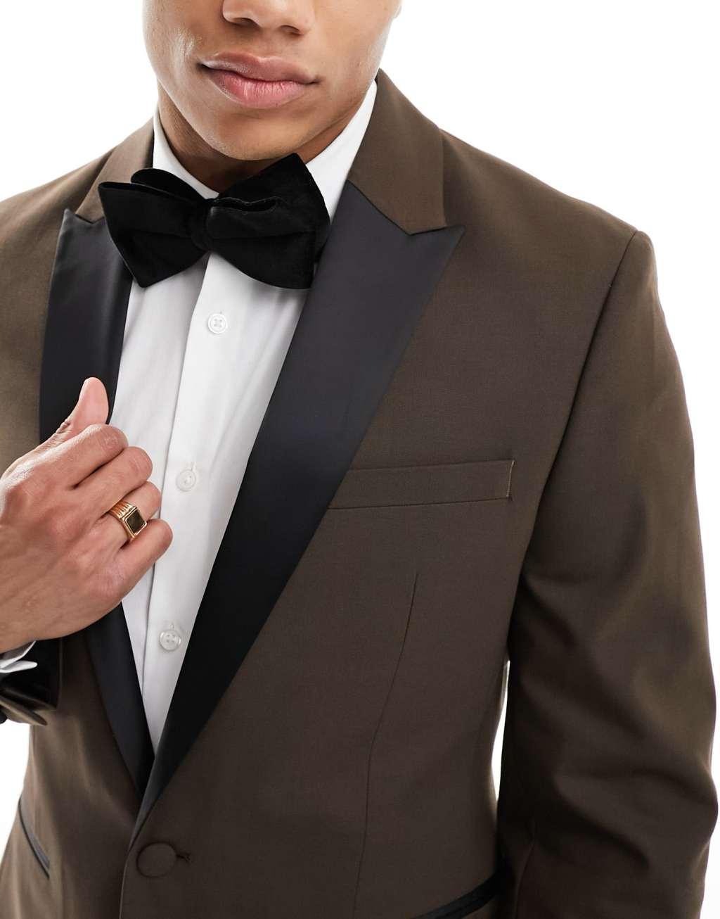 ASOS DESIGN skinny tuxedo suit pants Product Image
