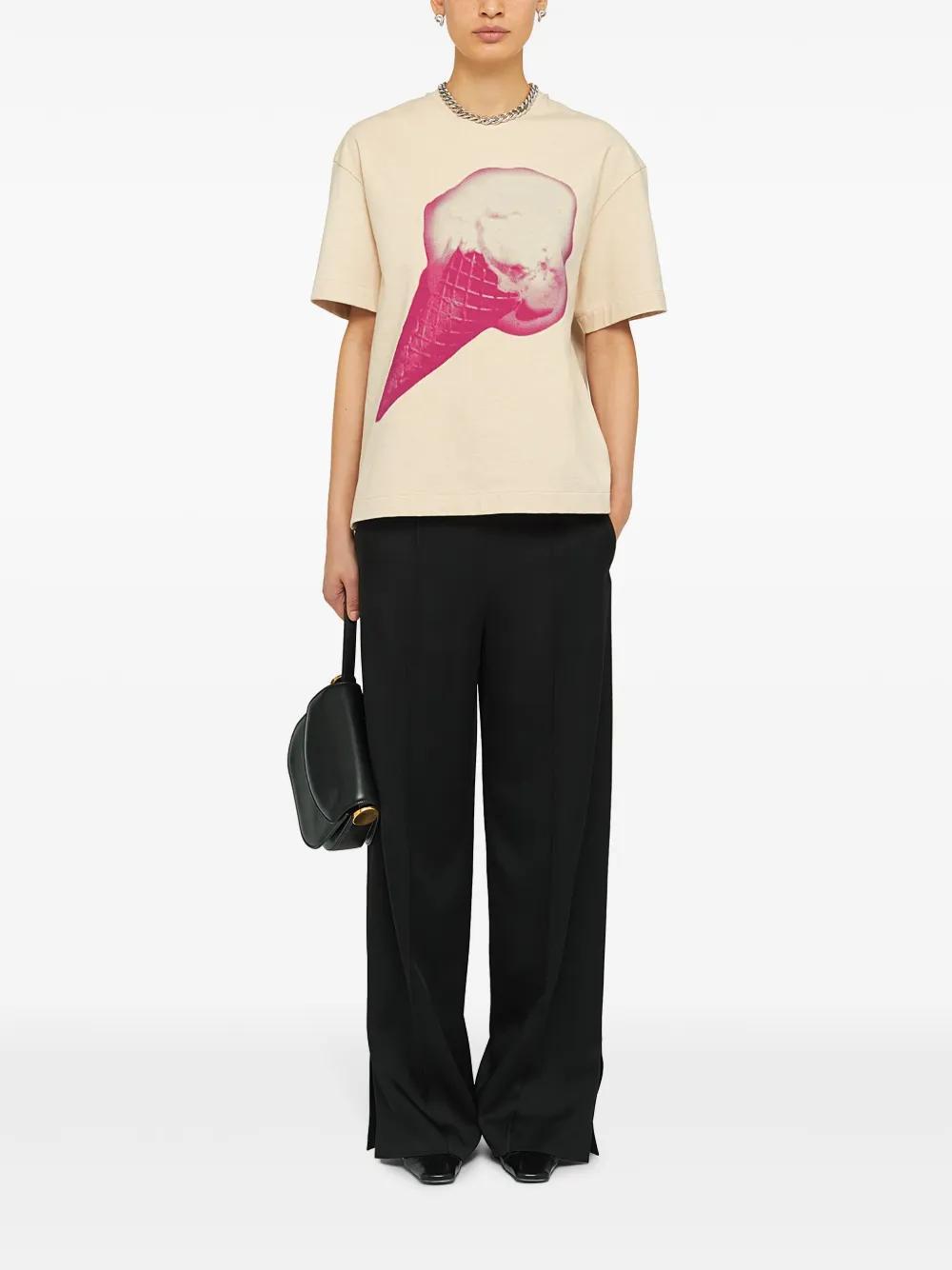 JIL SANDER Logo-print Cotton T-shirt In Pink Product Image