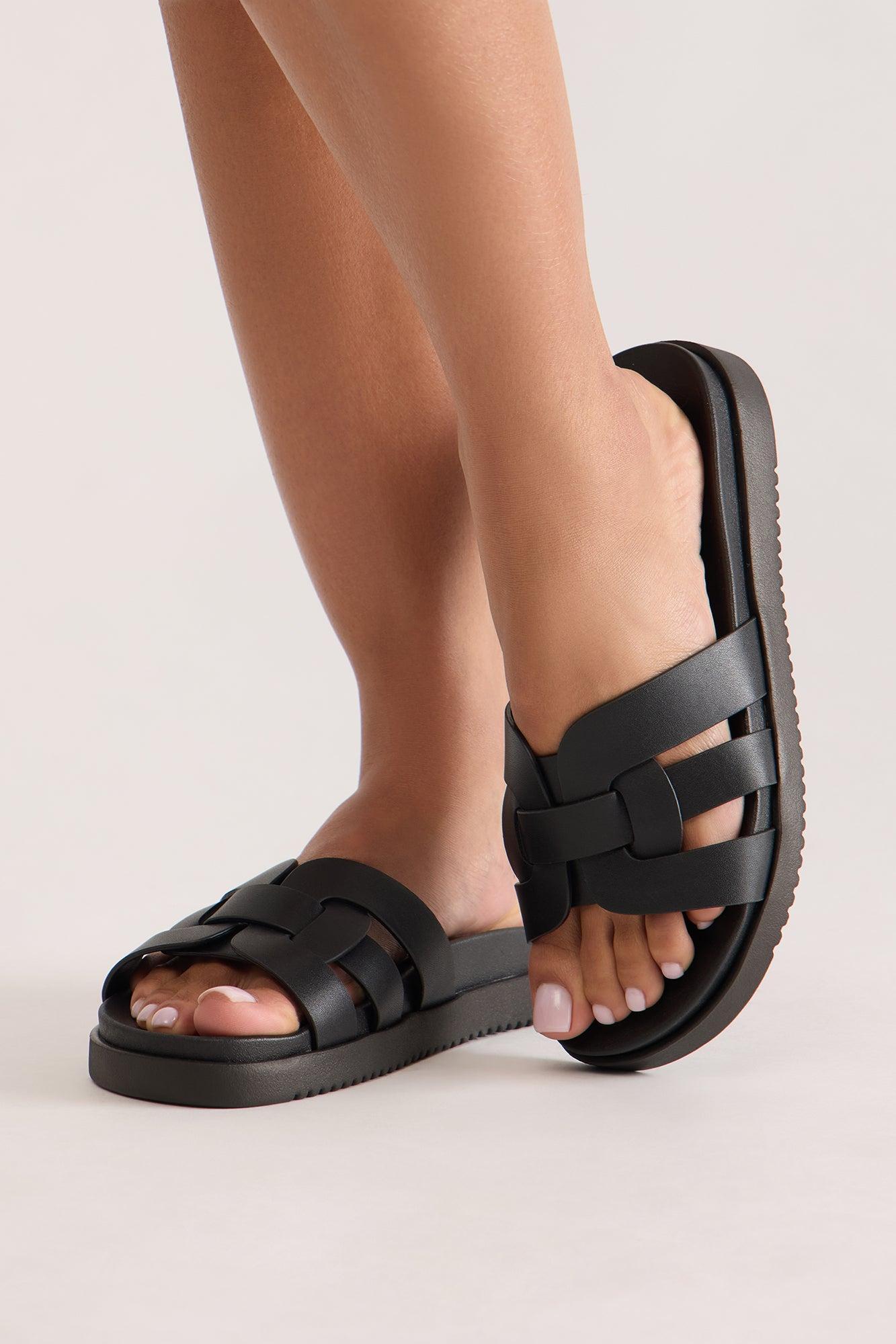 Luana Slip On Slides - Black Product Image