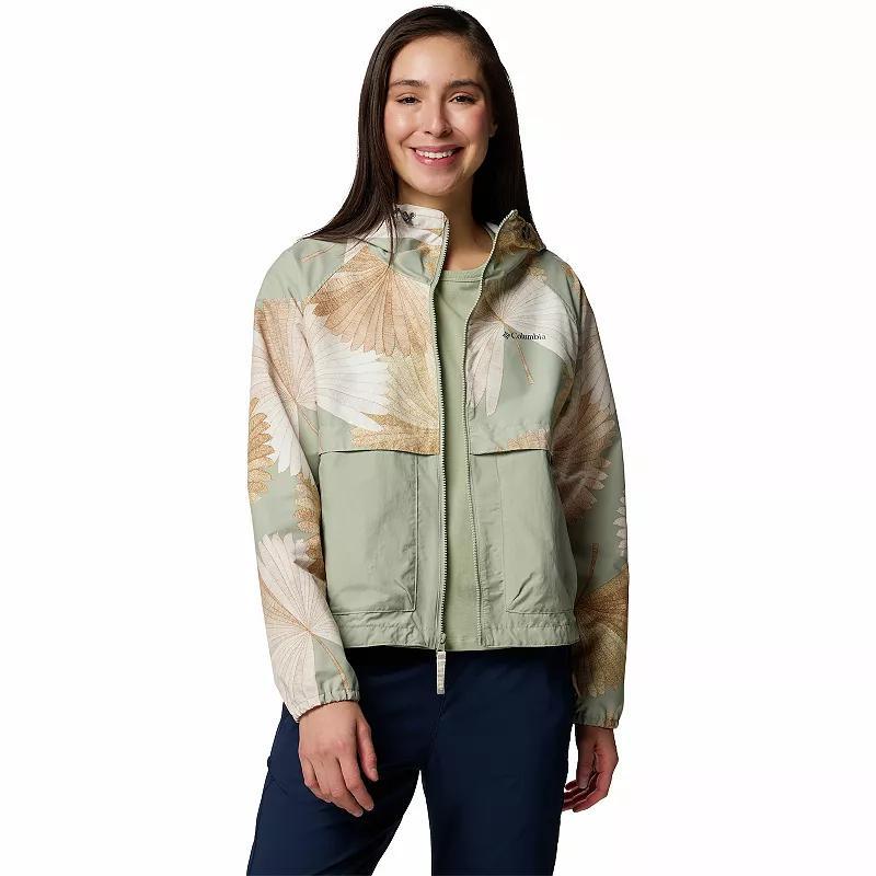 Women's Columbia Spire Valley Omni-SHIELD™ Printed Windbreaker Jacket, Size: Medium, Salt Outbacked Product Image