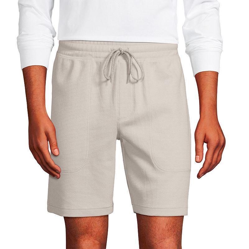 Men's Lands' End Waffle Pajama Shorts, Size: Small, Gray Grey Product Image