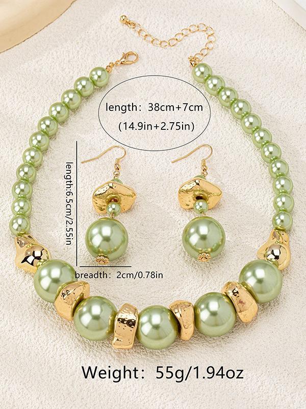 Contrast Color Geometric Drop Earrings Necklaces Accessories Product Image