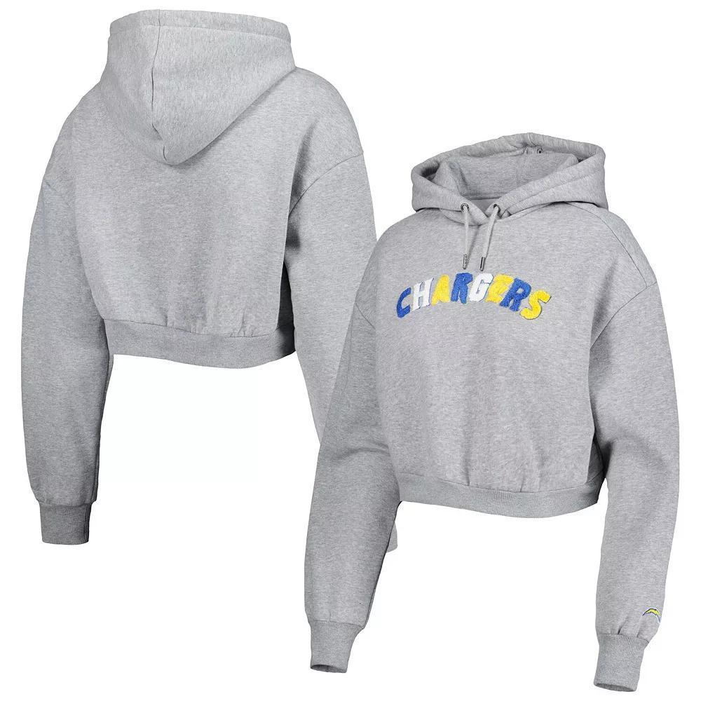 Women's The Wild Collective Gray Los Angeles Chargers Cropped Pullover Hoodie, Size: Large, Grey Product Image
