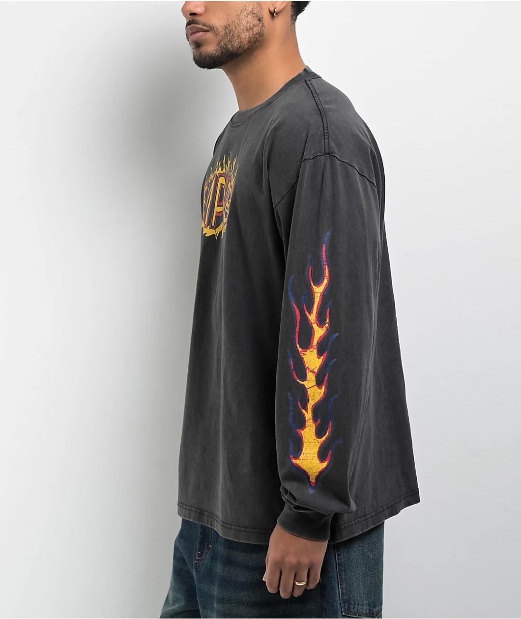 Empyre Flame Thrower Black Wash Long Sleeve T-Shirt Product Image