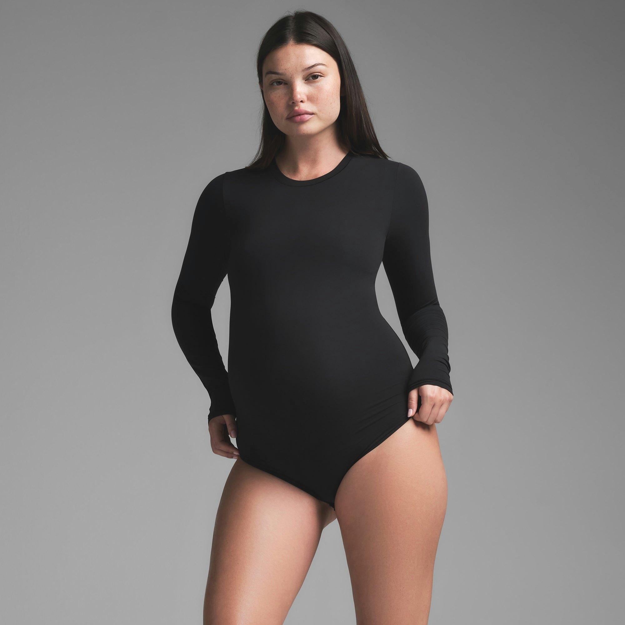 FITS EVERYBODY MATERNITY LONG SLEEVE BRIEF BODYSUIT | ONYX Product Image