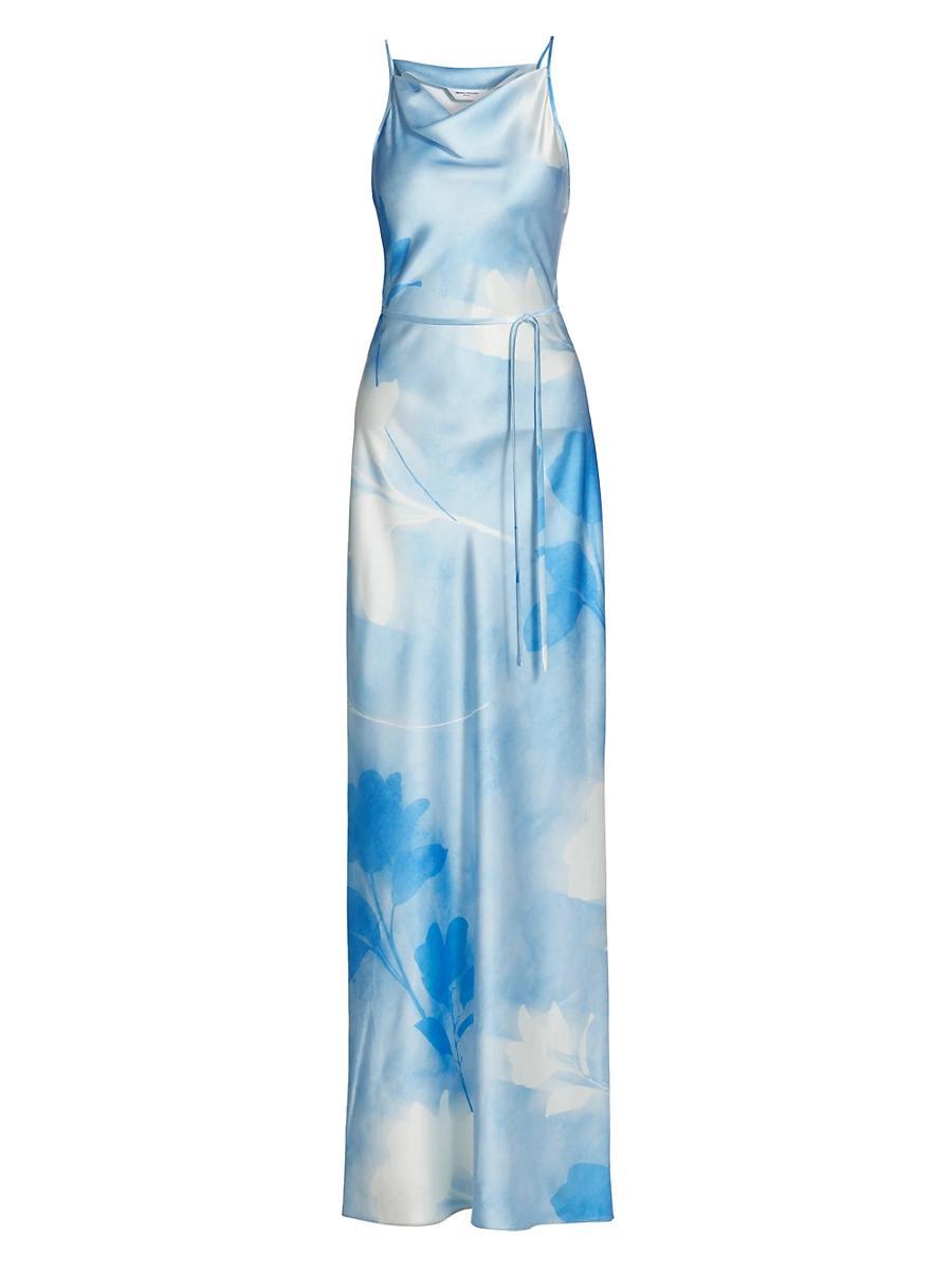 Womens Shaelyn Floral Satin Cowlneck Maxi Dress Product Image