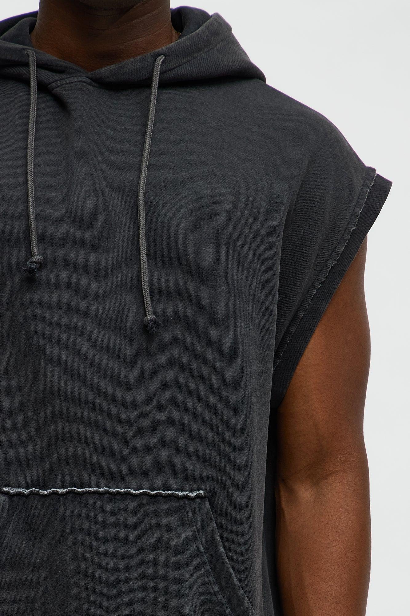 Scrappy Sleeveless Hoodie - Charcoal Product Image