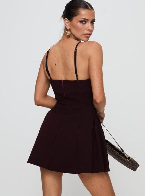 Abdul Mini Dress Wine Product Image
