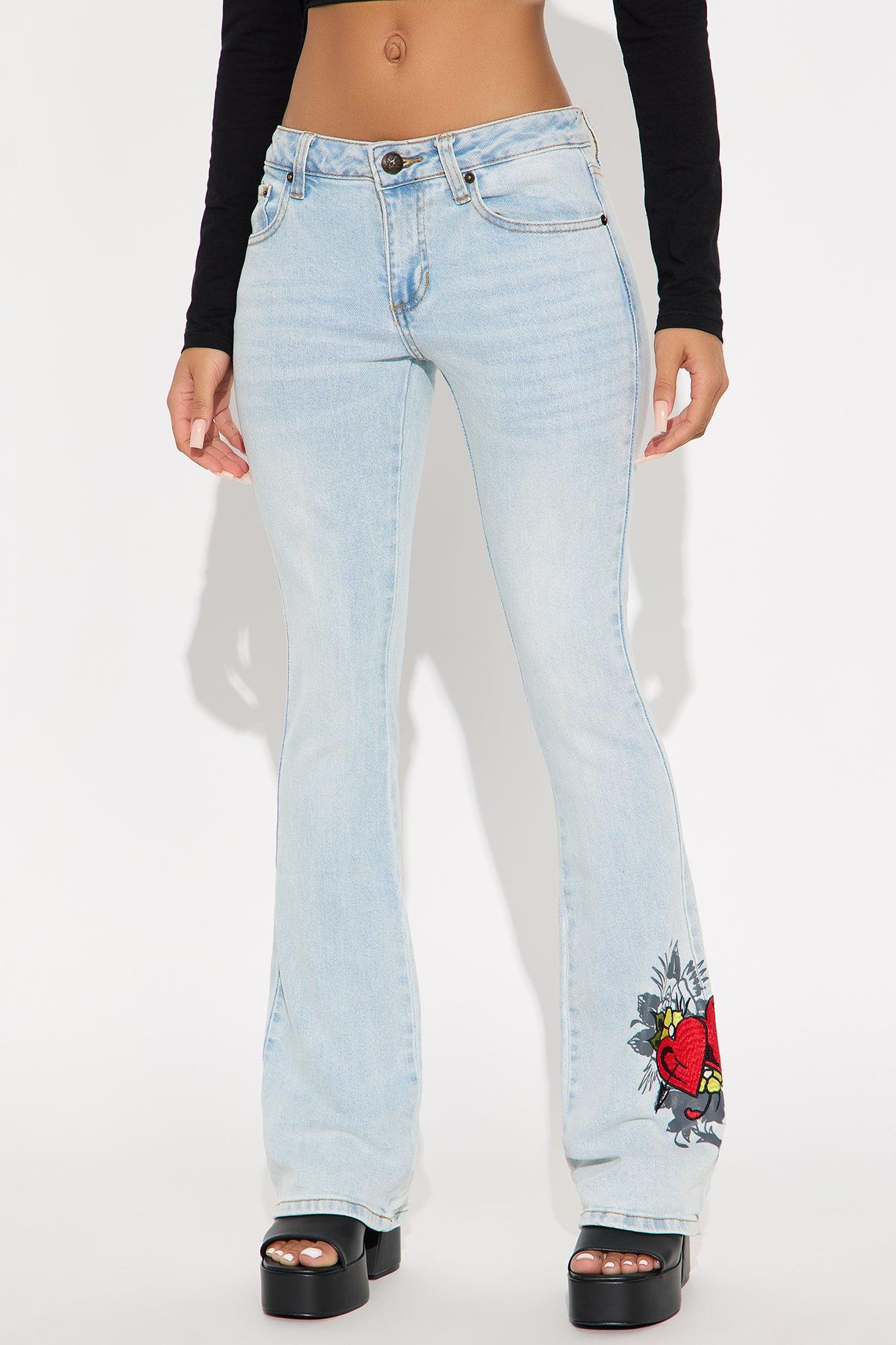 Ed Hardy Hearts Bootcut Jeans - Light Wash Product Image