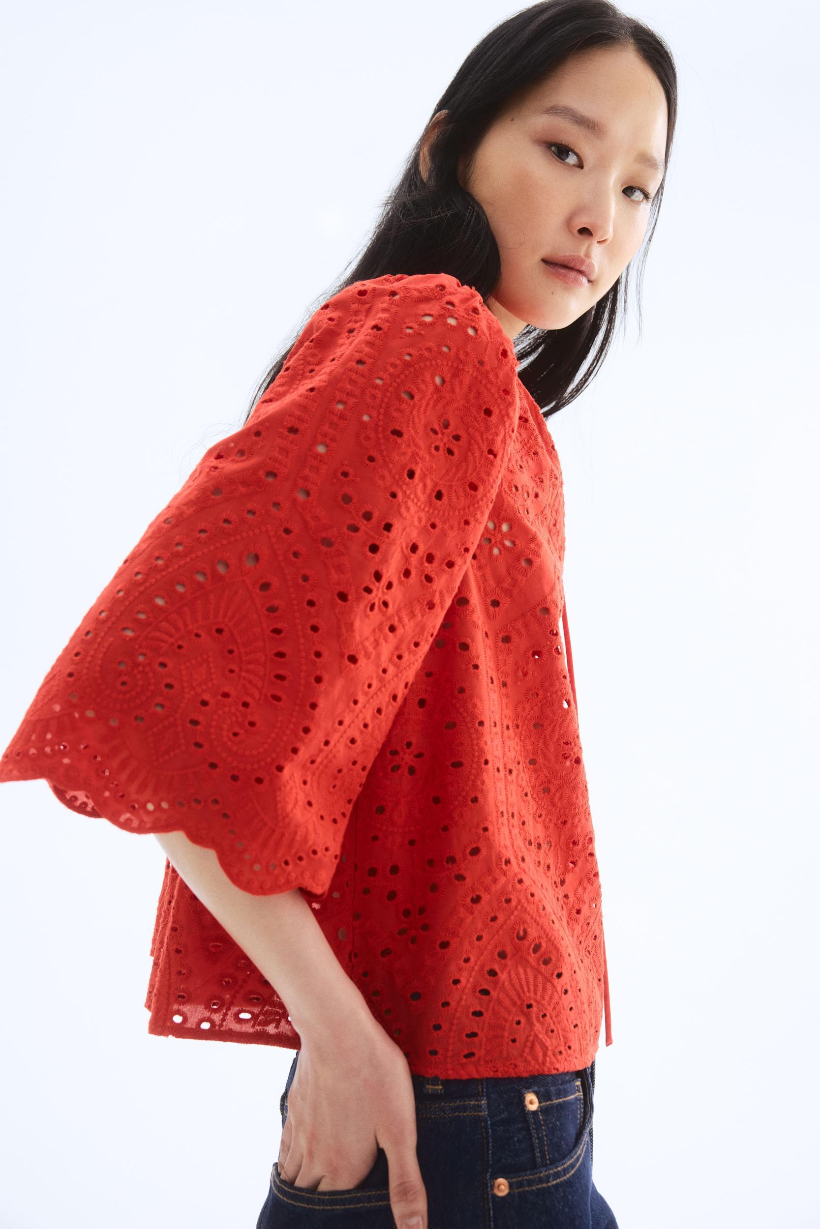 Blouse with Eyelet Embroidery Product Image