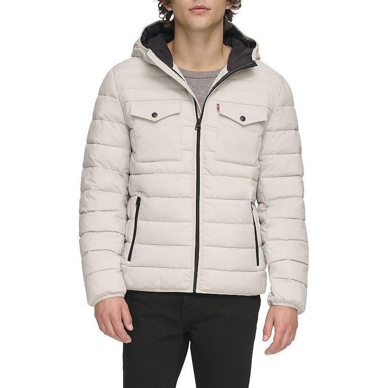 Men's Levi's® Stretch Two Pocket Quilted Hooded Jacket, Size: XL, Blue Product Image