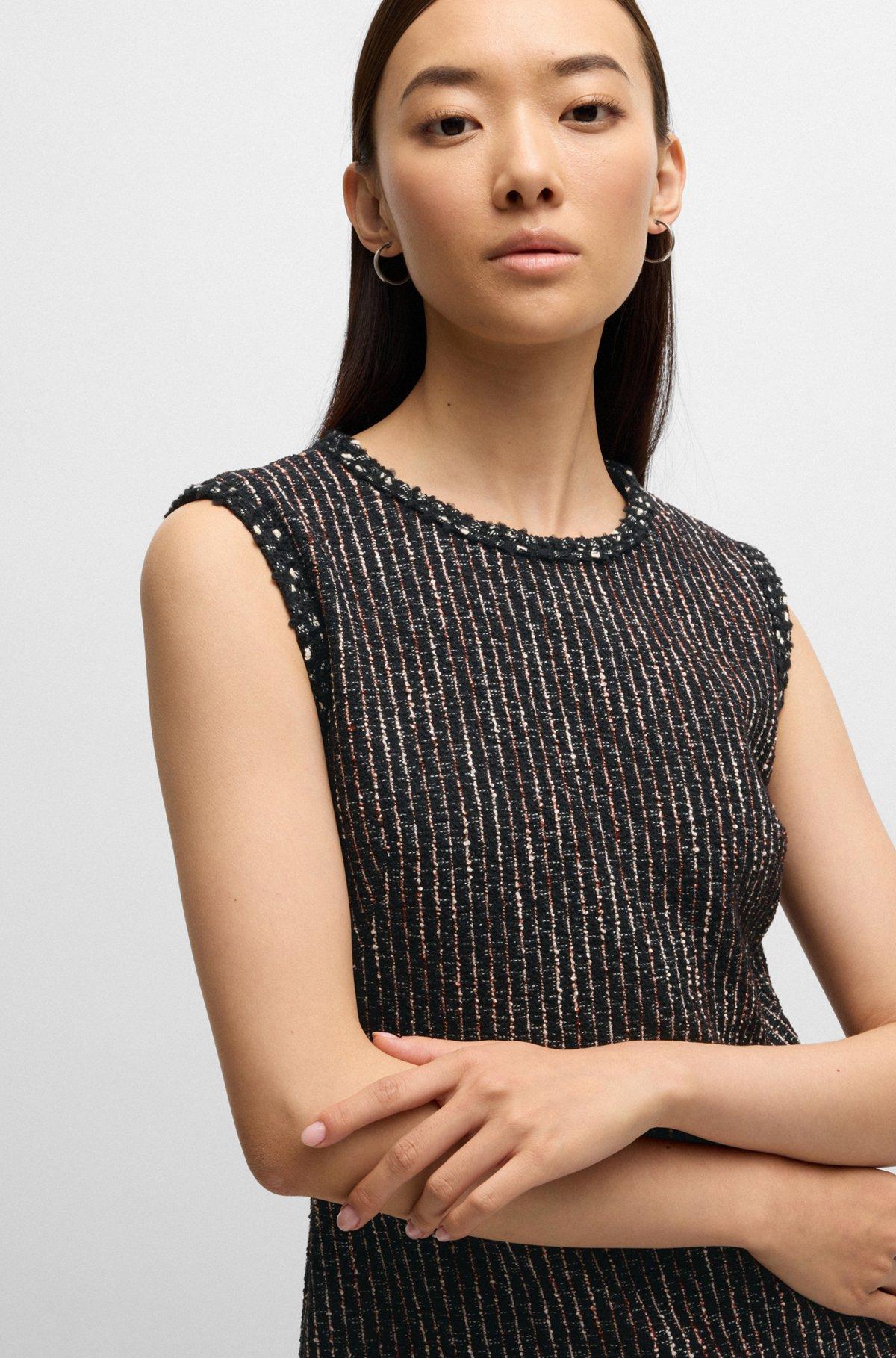 Tape-trim dress in jersey bouclé Product Image