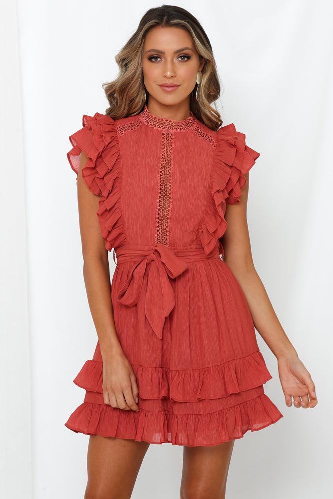 Carry Me On Dress Rust Product Image