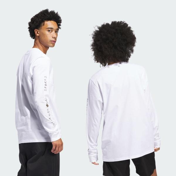 adidas Henry Jones Champ Long Sleeve Tee (Gender Neutral) White S Unisex Product Image