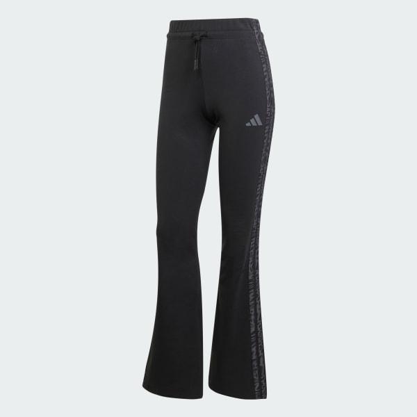 adidas Essentials 3-Stripes Print Cotton Leggings Black S Womens Product Image