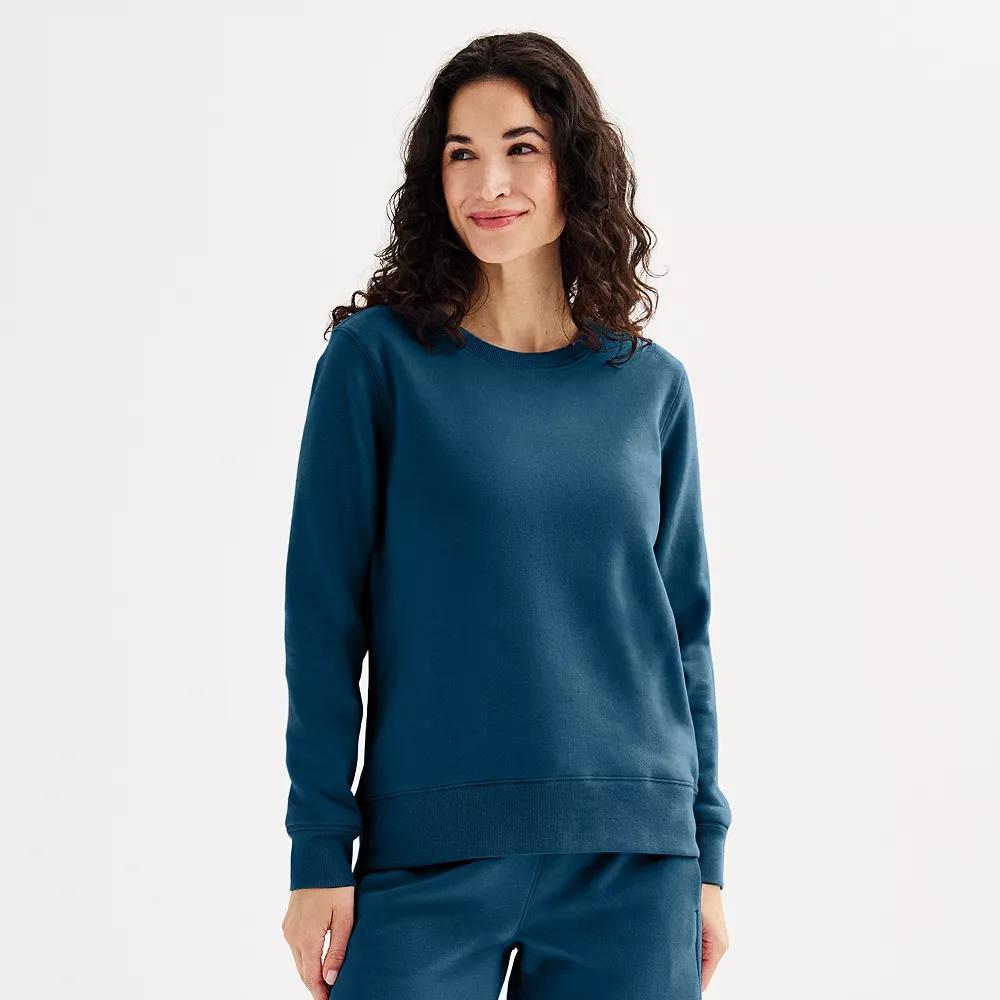 Women's Tek Gear® Ultrasoft Fleece Crewneck Sweatshirt, Size: XS, Blue Crayon Product Image