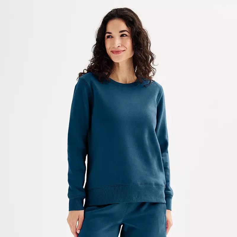 Women's Tek Gear® Ultrasoft Fleece Crewneck Sweatshirt, Size: Medium Tall, Blue Crayon Product Image