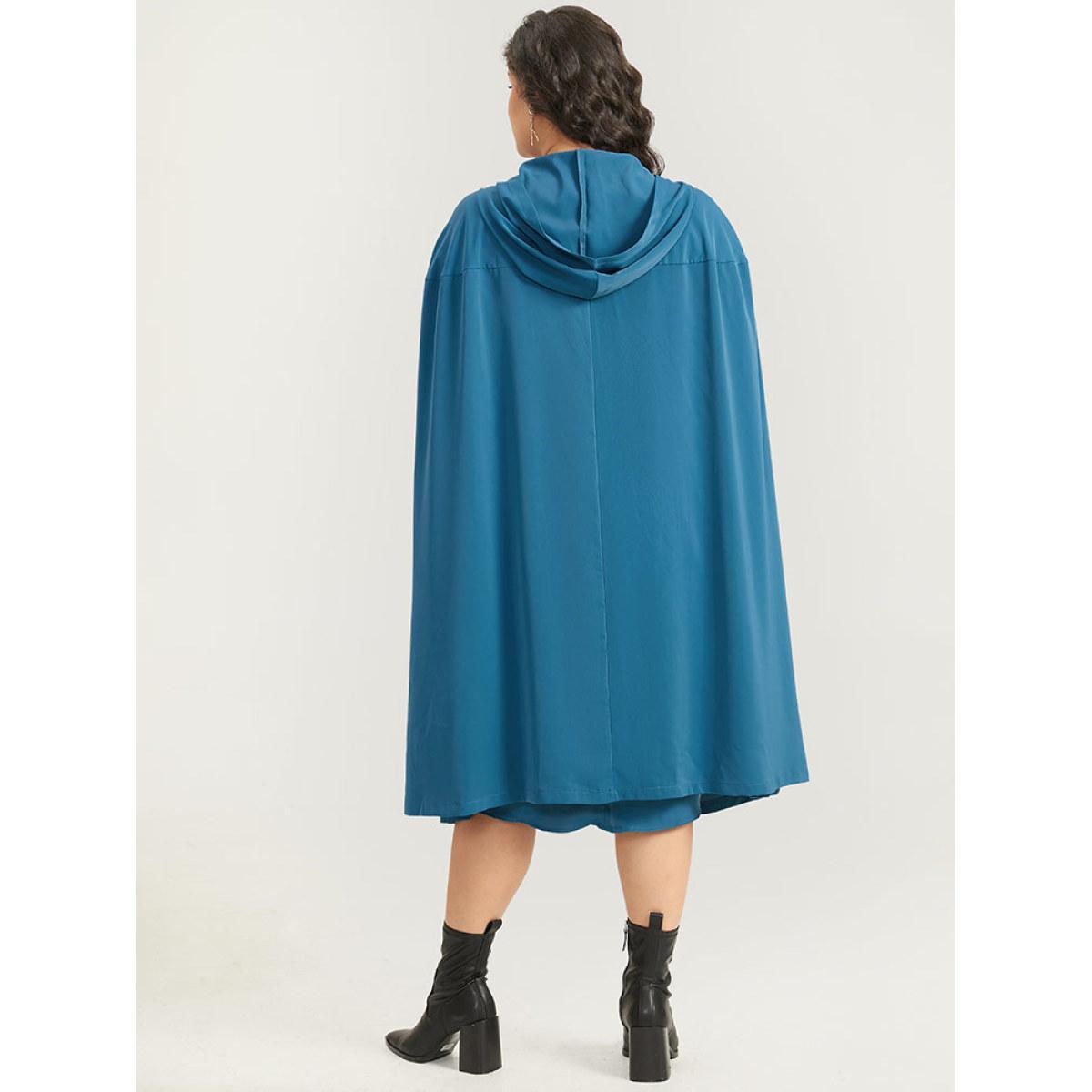 Plus Size Halloween Plain Knot Hooded V Neck Ties Wrap Hem Dress Aegean Women Elegant Wrap V-neck Sleeveless Curvy Midi Dress BloomChic 30/6X Product Image