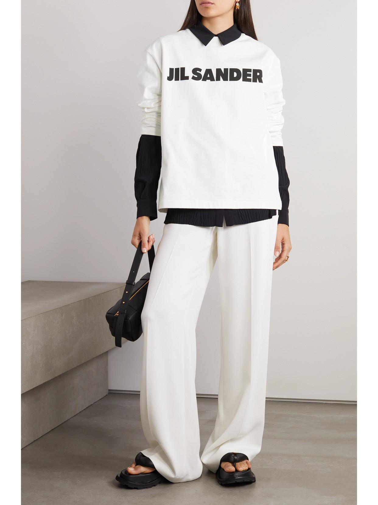 JIL SANDER Printed Cotton-jersey Sweatshirt In White Product Image