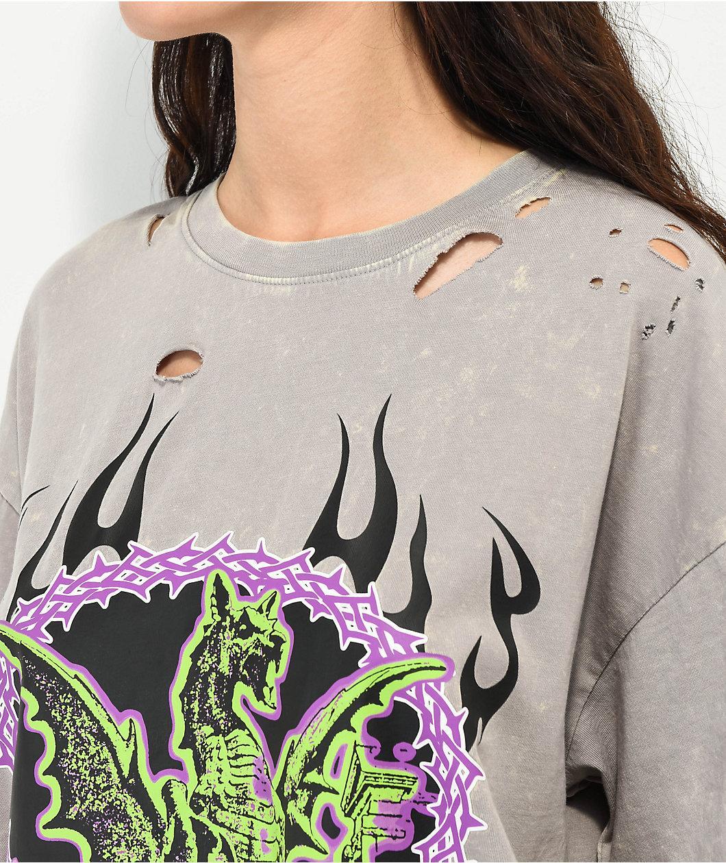 Vitriol Augustine Mystics Grey Boyfriend T-Shirt Product Image