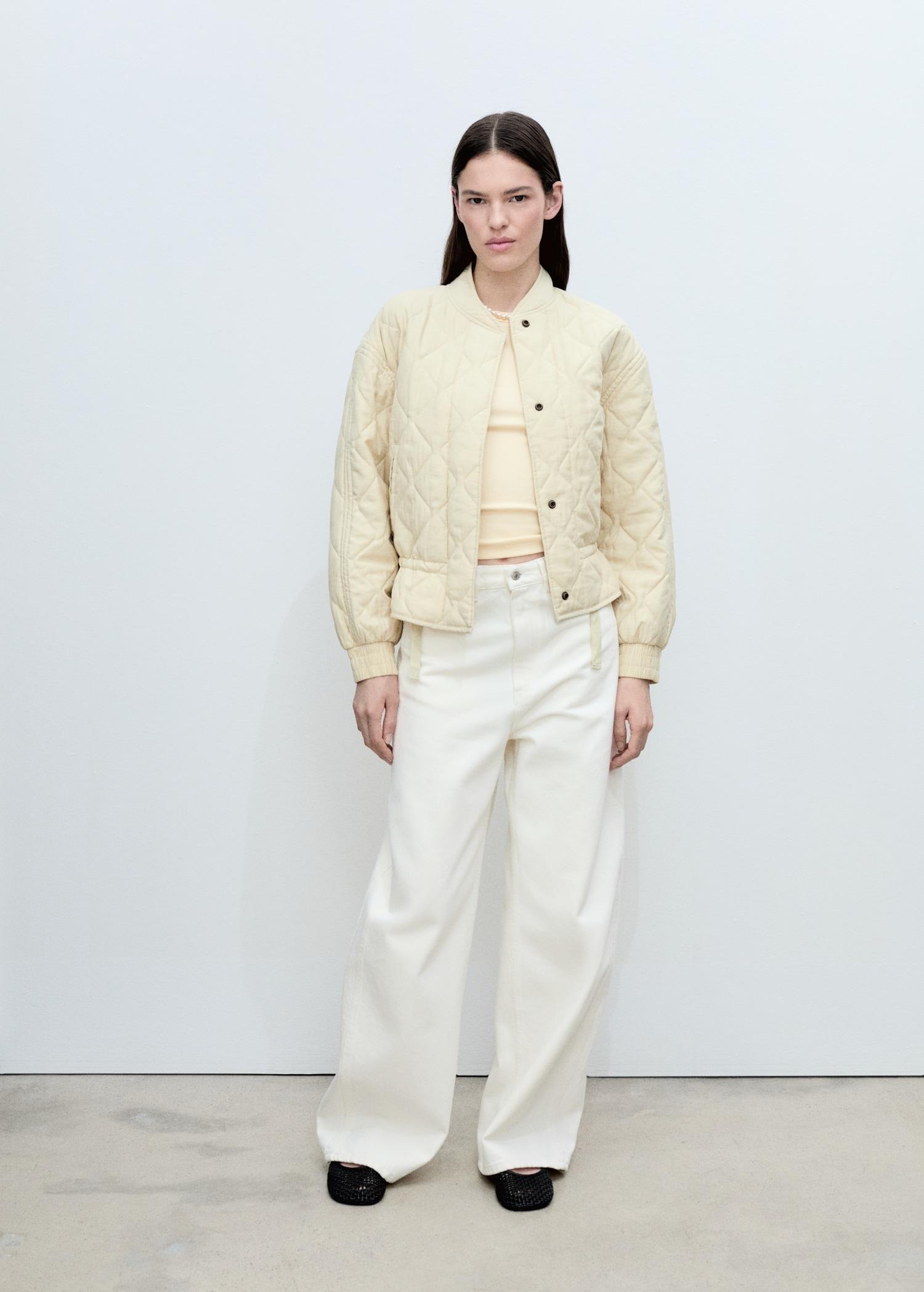 Quilted bomber jacket - Women | MANGO USA Product Image