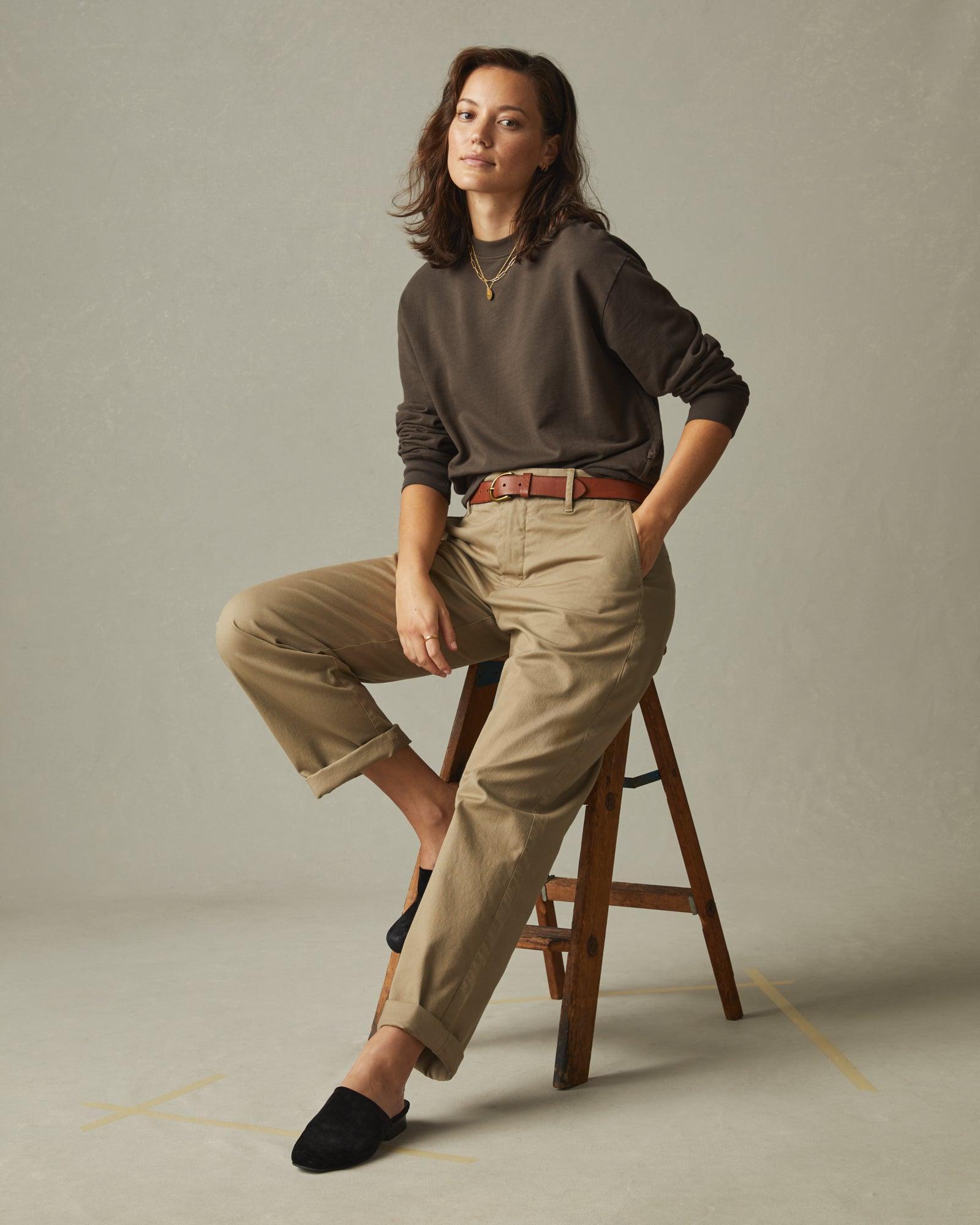 Women's Relaxed French Terry Sweatshirt - Oak Female Product Image