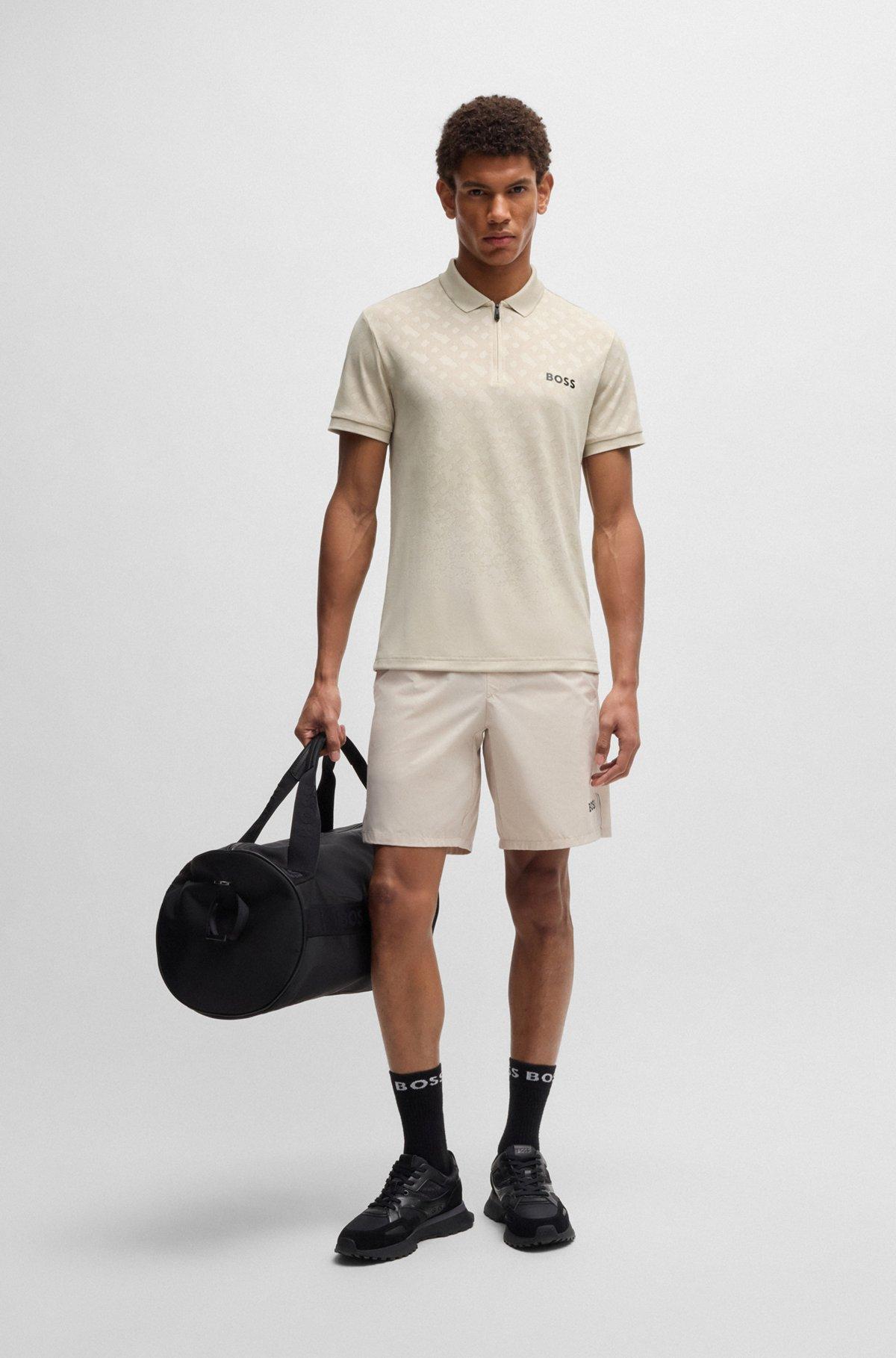 Active quick-dry polo shirt with gradient monogram jacquard Product Image
