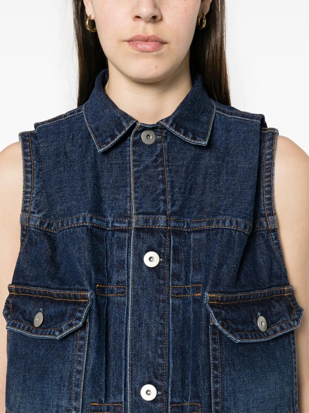 SACAI Cocoon Denim Mini Vest Dress In Blue Product Image