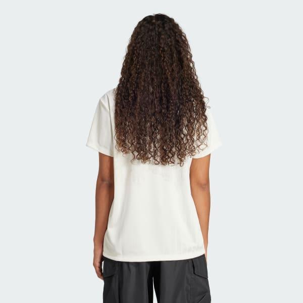 adidas Linear Graphic Boyfriend Tee Off White 2XS Womens Product Image