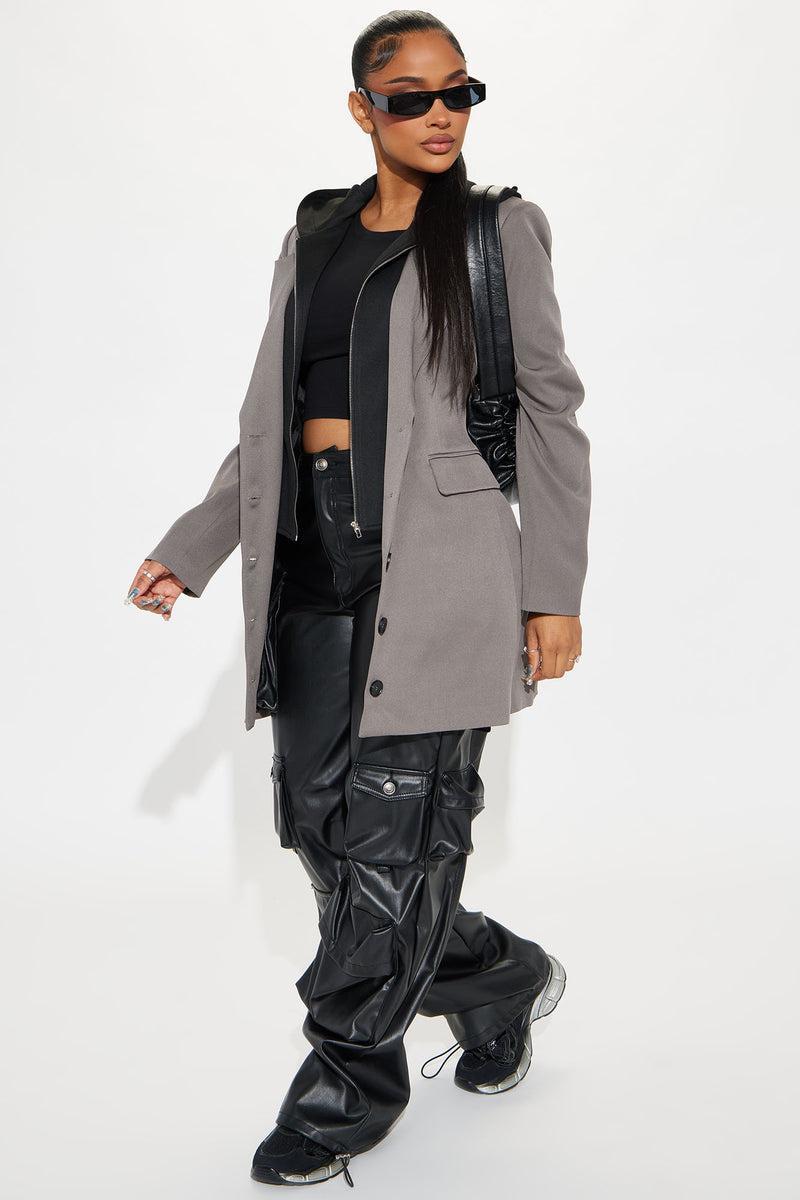 Cozy Office Days Long Blazer - Grey Product Image
