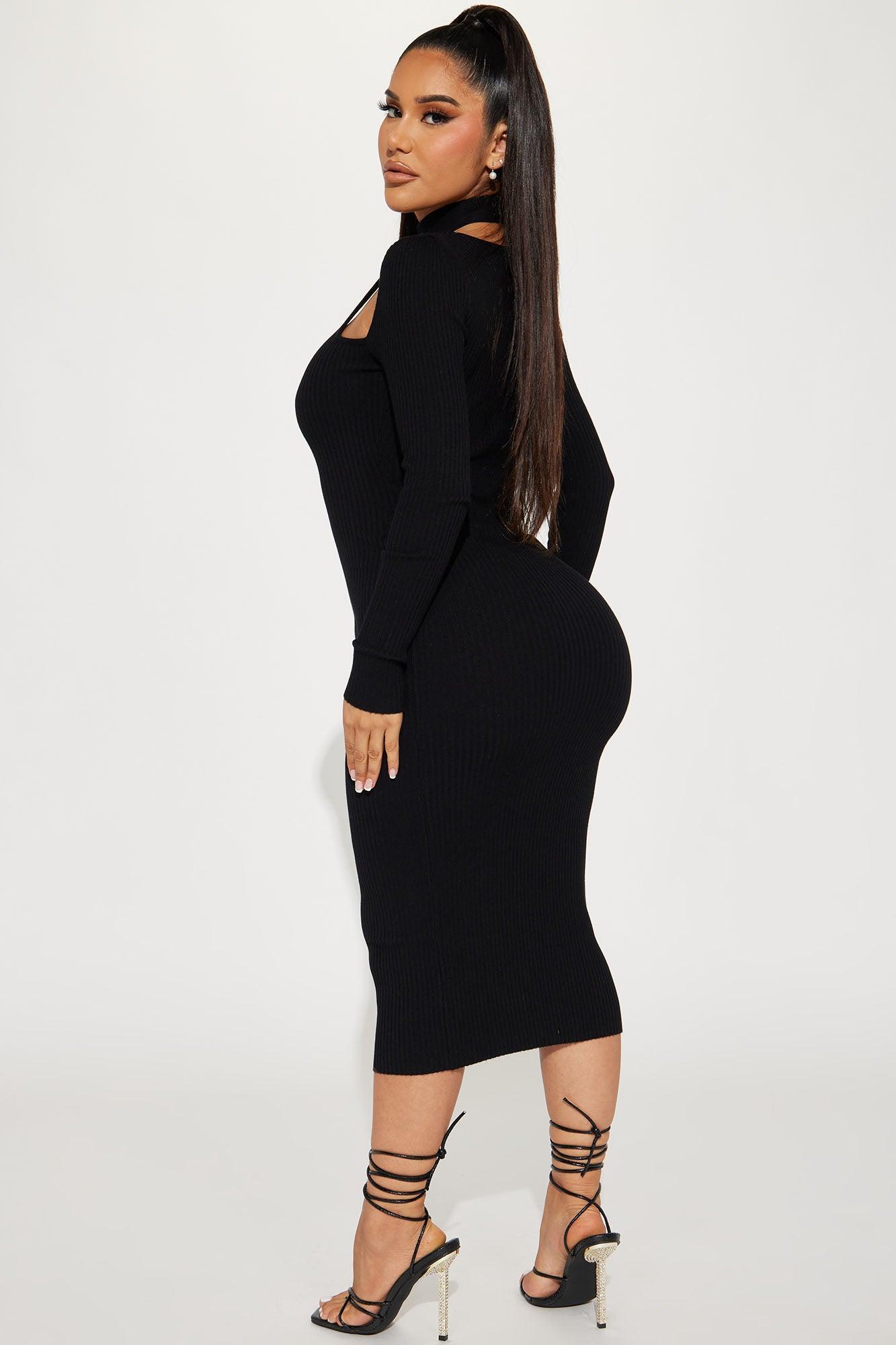 Alex Sweater Midi Dress - Black Product Image