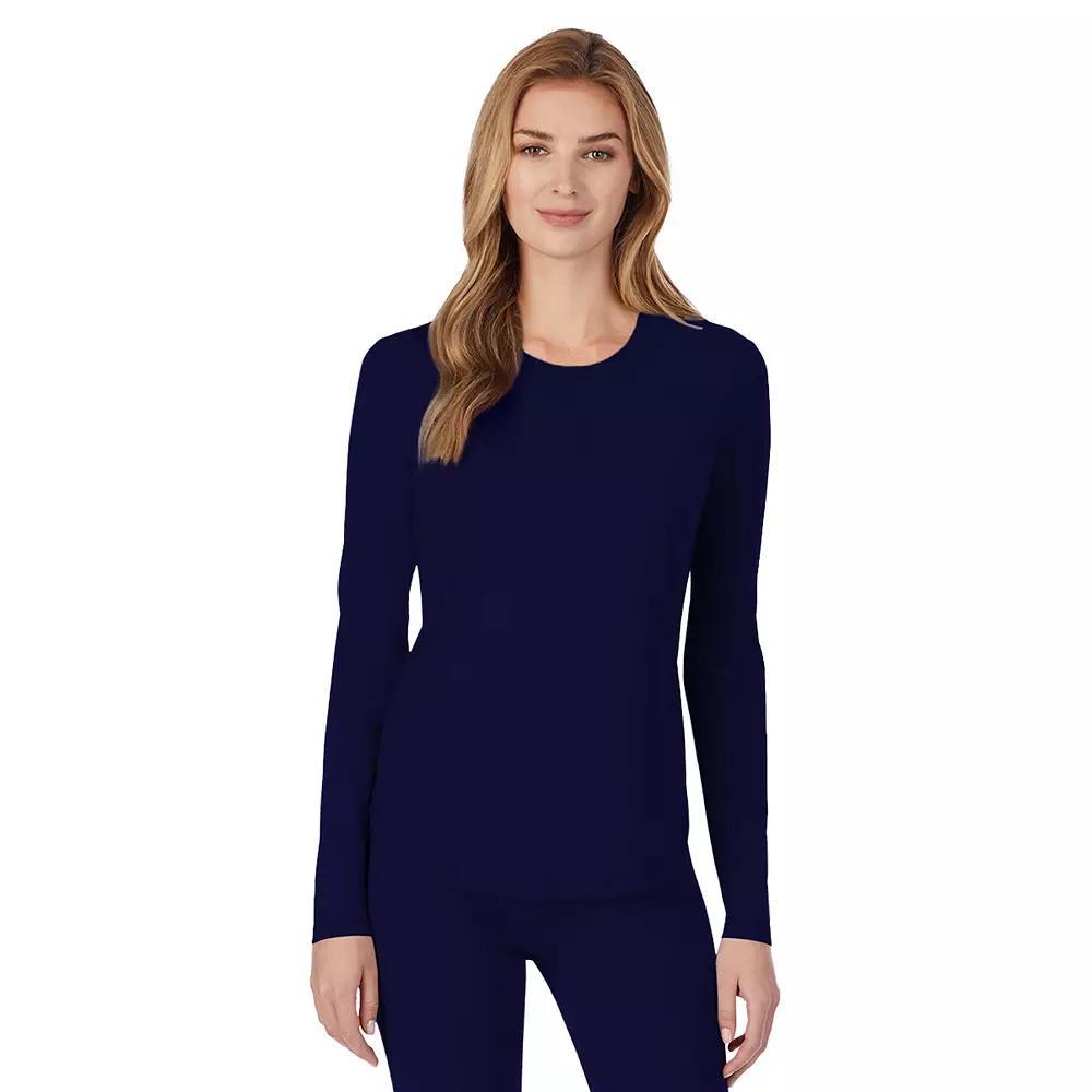 Womens Cuddl Duds Under Scrubs Crewneck Top Blue Product Image