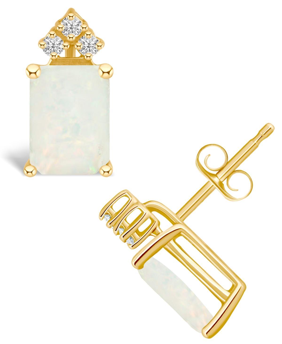 Celebration Gems 14k Gold Gemstone & 1/10 Carat T.W. Diamond Stud Earrings, Women's, Citrine Product Image